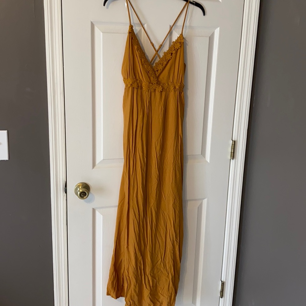 Brand New Beautiful Mustard color maxi dress